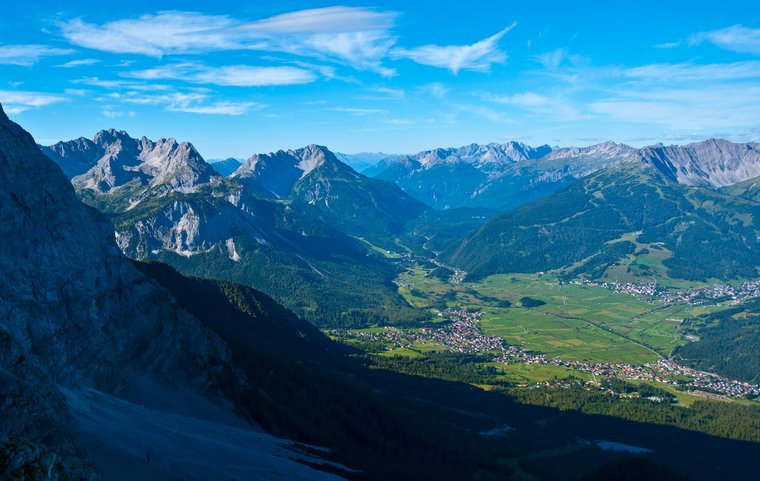 Panoramabild von der Zugspitze
